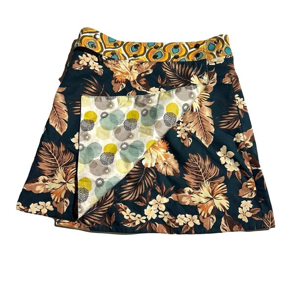 ZAND AMSTERDAM Reversible Wrap Skirt One Size OS S M L Knee Length Zip Pocket - Picture 2 of 10